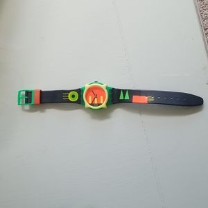 Swatch Watch Neon Green, Orange & Black